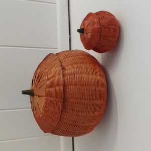 Wicker Pumpkin Set